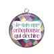 Pendentif Cabochon Argent - je suis une orthophoniste qui déchire