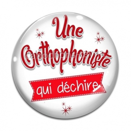 Cabochon Verre - une orthophoniste qui déchire
