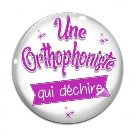 Cabochon Verre - une orthophoniste qui déchire