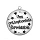 Pendentif Cabochon Argent - une orthophoniste formidable