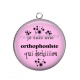 Pendentif Cabochon Argent - je suis une orthophoniste qui déchire