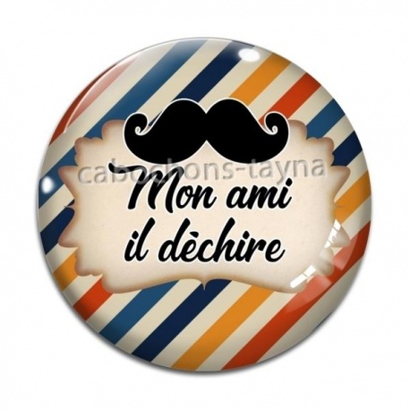 Cabochon Verre - mon ami il déchire