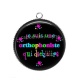Pendentif Cabochon Argent - je suis une orthophoniste qui déchire