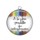 Pendentif Cabochon Argent - a la plus gentille des orthophonistes