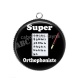 Pendentif Cabochon Argent - super orthophoniste