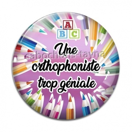Cabochon Verre - une orthophoniste trop géniale