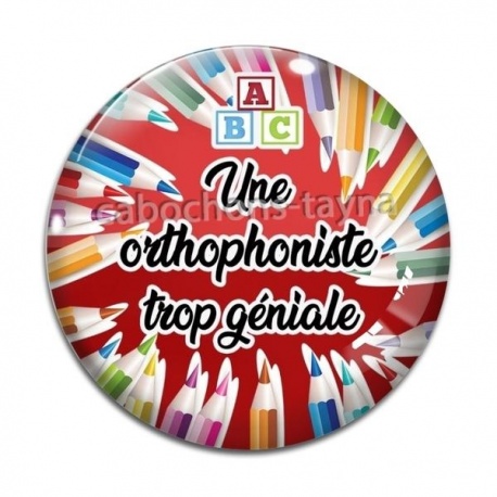 Cabochon Verre - une orthophoniste trop géniale