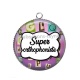 Pendentif Cabochon Argent - super orthophoniste