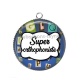 Pendentif Cabochon Argent - super orthophoniste