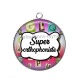 Pendentif Cabochon Argent - super orthophoniste
