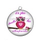Pendentif Cabochon Argent - le splus chouette des orthophonistes
