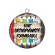 Pendentif Cabochon Argent - une orthophoniste formidable