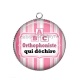 Pendentif Cabochon Argent - orthophoniste qui déchire