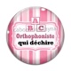Cabochon Verre - une chouette orthophoniste