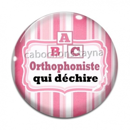 Cabochon Verre - une chouette orthophoniste
