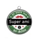 Pendentif Cabochon Argent - je suis un ami qui déchire