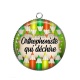 Pendentif Cabochon Argent - orthophoniste qui déchire