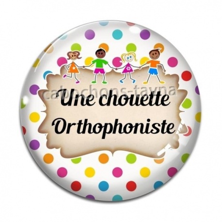 Cabochon Verre - une chouette orthophoniste