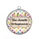 Pendentif Cabochon Argent - une chouette orthophoniste