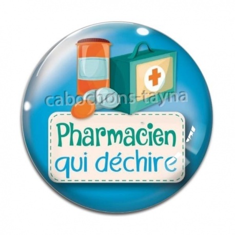 Cabochon Verre - pharmacien qui déchire