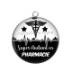 Pendentif Cabochon Argent - super étudiant en pharmacie