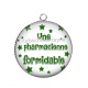 Pendentif Cabochon Argent - une pharmacienne formidable