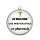 Pendentif Cabochon Argent - je suis une préparatrice en pharmacie