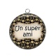 Pendentif Cabochon Argent - un super ami