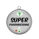 Pendentif Cabochon Argent - super pharmacienne
