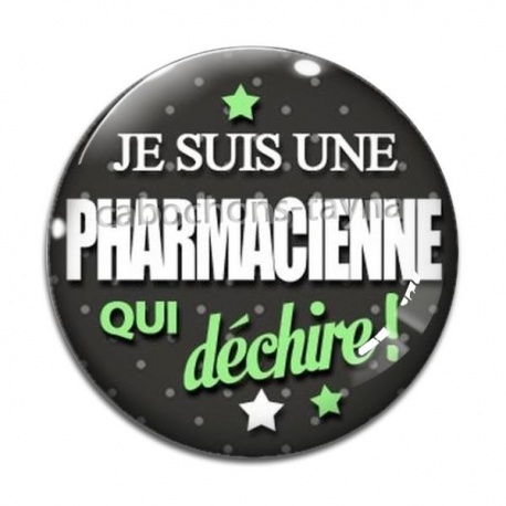 Cabochon Verre - une pharmacienne qui déchire
