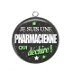 Pendentif Cabochon Argent - une pharmacienne qui déchire