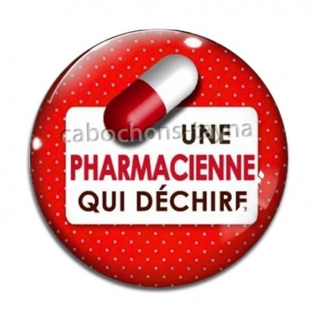 Cabochon Verre - une pharmacienne qui déchire