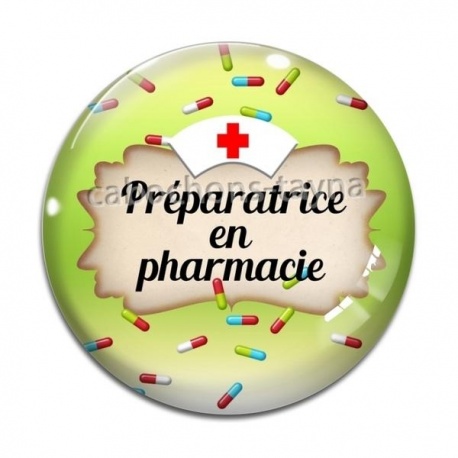 Cabochon Verre - préparatrice en pharmacie