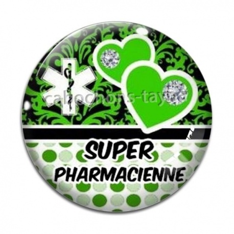 Cabochon Verre - super  pharmacienne