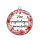Pendentif Cabochon Argent - une psychologue formidable