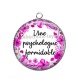 Pendentif Cabochon Argent - une psychologue formidable