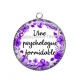 Pendentif Cabochon Argent - une psychologue formidable