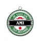 Pendentif Cabochon Argent - je suis un ami qui déchire