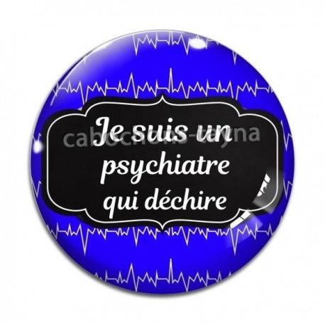 Cabochon Verre - je suis un psychiatre qui déchire