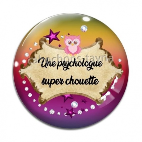 Cabochon Verre - une psychologue super chouette