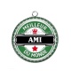 Pendentif Cabochon Argent - meilleur ami du monde