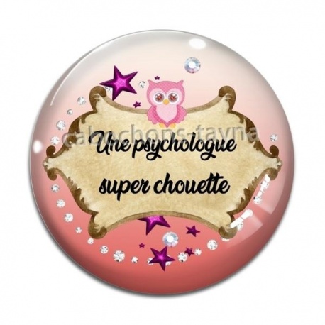 Cabochon Verre - une psychologue super chouette