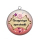 Pendentif Cabochon Argent - une psychologue super chouette