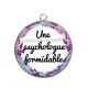 Pendentif Cabochon Argent - une psychologue formidable