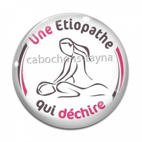 Cabochon Verre - une étiopathe qui déchire