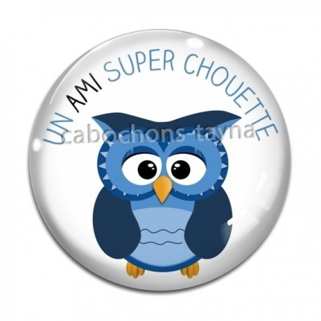 Cabochon Verre - un ami super chouette