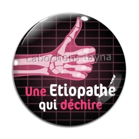 Cabochon Verre - une étiopathe qui déchire