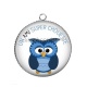 Pendentif Cabochon Argent - un ami super chouette