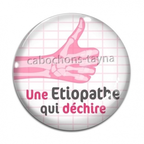 Cabochon Verre - une étiopathe qui déchire