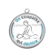 Pendentif Cabochon Argent - un étiopathe qui déchire